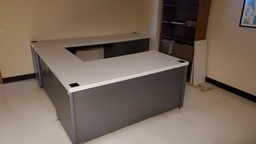 [#E7-174] U-Shape White Top Desk V2