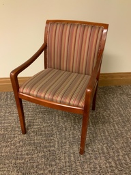 [#B8-4] Guest Chair, Wood, Upholstered Seat and Back, with Arms
