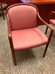 [#B8-40] Guest Chair, Wood, Upholstered Seat and Back, with Arms, Curved Back,
Rounded Wood Arms