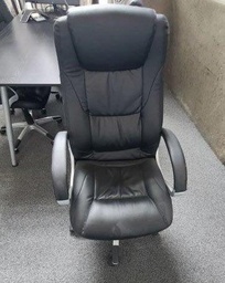 [#B13-13] Leather mtg. room chairs - Black