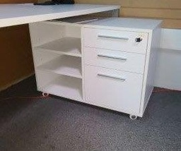 [#C1-21] Mobile Office Carts - White