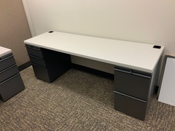 [#00-86] Credenza, Double Pedestal, 24x78, BBF Right, FF Left