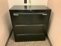 [#D8-65] Lateral File, 36W, 3-Drawer, Black