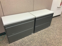 [#D6-15] Lateral File, 42W, 2-Drawer, Charcoal w/ Laminate Top