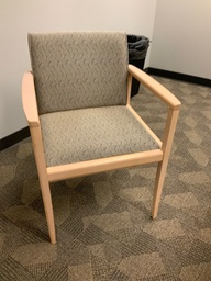 [#B8-70] Guest Chair, Wood, Upholstered Seat and Back, with Arms, Wood Arm Caps