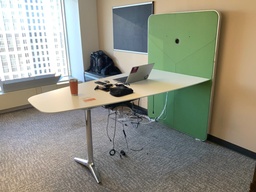 [#C19-56] Media Table, 30x84x48. 42"H with Power Display Backboard