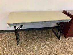 [#C8-48] Folding Table, C-Legs, Grey Laminate Top, Black Frame, 24x60