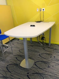 [#00-34] Conference Huddle Table, Trapezoid, 36x78x48, Bar Height