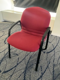 [#00-41] Guest Chair, Post Leg, Upholstered Seat and Back, with Arms