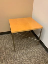 [#C11-168] End Table, Contemporary w/ Polished Steel Leg Base