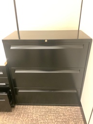 [#D8-45] Lateral File, 36W, 3-Drawer, Black