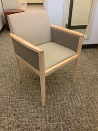[#B8-4] Guest Chair, Wood, Upholstered Seat and Back, with Arms