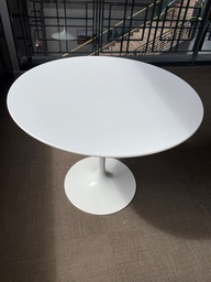 [#C2-7] Small Round Cafeteria Table - White