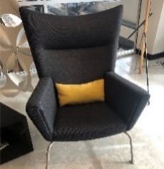 [#B12-3] Black Wing Chair