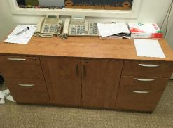 [#D5-30] Light wood credenza, 24x72"