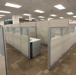 [#A2-42] Workstation Set With Desk and Ped - Left Entrance