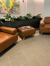 [#B11-64] Small Leather Ottoman - Tan