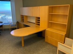 [#D8-GP35 Pic # (109)] Executive Wood Veneer 3 - Drawer Lateral File w/ Top Bookcases, 36"W x 24"D