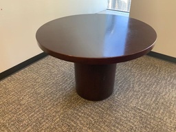 [#C7-GP33 Pic # (194)] 42"Dia. Wood Venner Conference Table w/ Cylinder Base