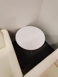 [#C11-8] White Round Side Table