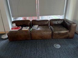 [#B6-10] Brown Leather Couch