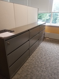 [#D8-35] Dark Grey Lateral 3-Drawer Filing Cabinet (Set of 3 attached)