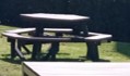 [#B3-23] Round picnic table, metal | Mesa de picnic redonda, metal