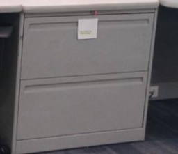 [#D6-53] Metal filing cabinet, 2-drawers, grey | Archivador de metal, 2 cajones, gris