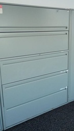 [#D12-90] Metal filing cabinet, 5-drawers, grey | Archivador de metal, 5 cajones, gris