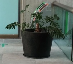 [#J5-95] Metal pot, black | Maceta metalica, negro 