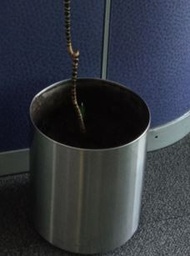 [#J5-108] Metal pot, circle, silver | Maceta de metal, círculo, plateada