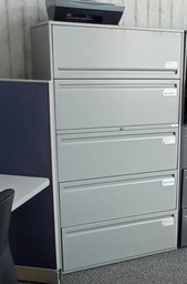 [#D12-157] Metal filing cabinet, 5-drawers, grey | Archivador de metal, 5 cajones, gris