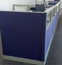 [#A8-258] Dividing screen, blue fabric | Biombo, tela azul