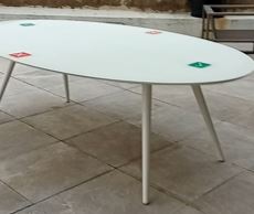 [#C5-327] Oval white table | Mesa blanca oval